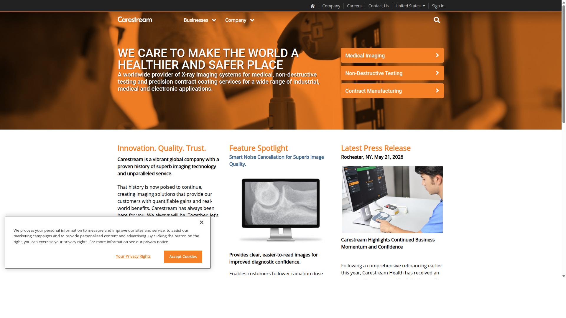 CARESTREAM Vue PACS website